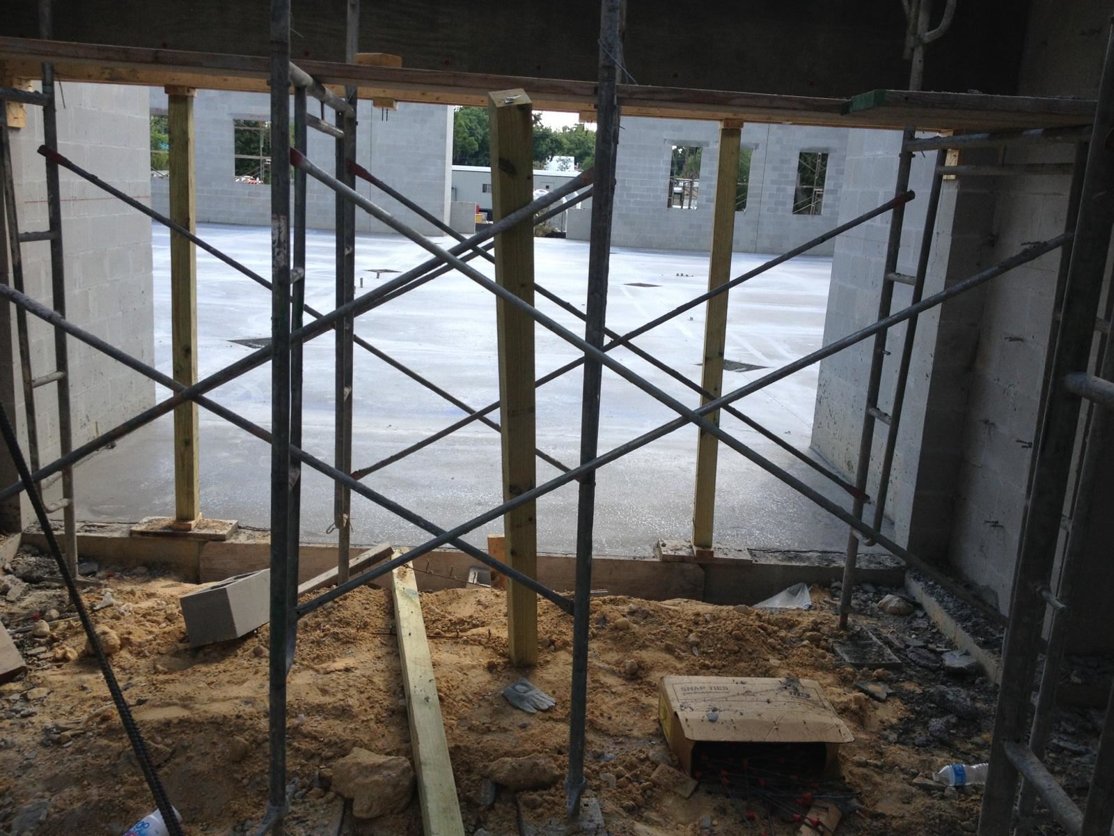 floor under construction with rods