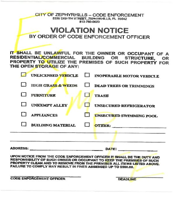Violation Notice